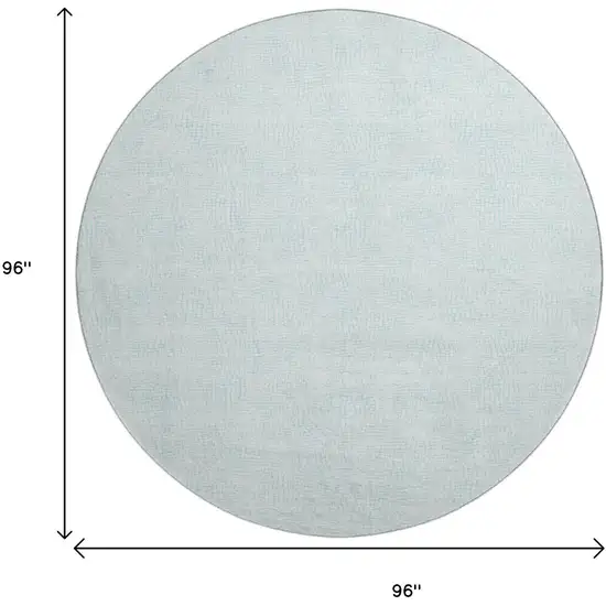 8' Sky Blue And Ivory Geometric Washable Round Rug With UV Protection Photo 8