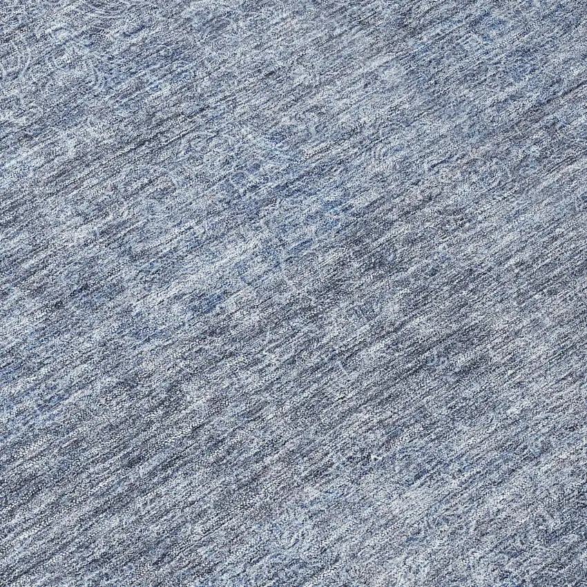 8' Sky Blue And Ivory Round Abstract Washable Indoor Outdoor Area Rug Photo 8