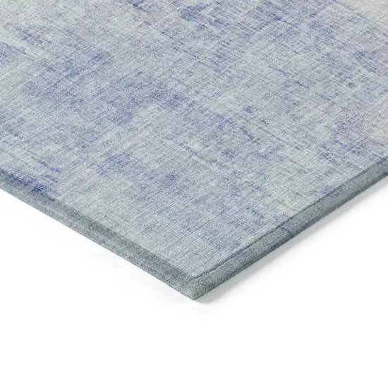 8' Sky Blue And Lavender Round Abstract Washable Indoor Outdoor Area Rug Photo 7