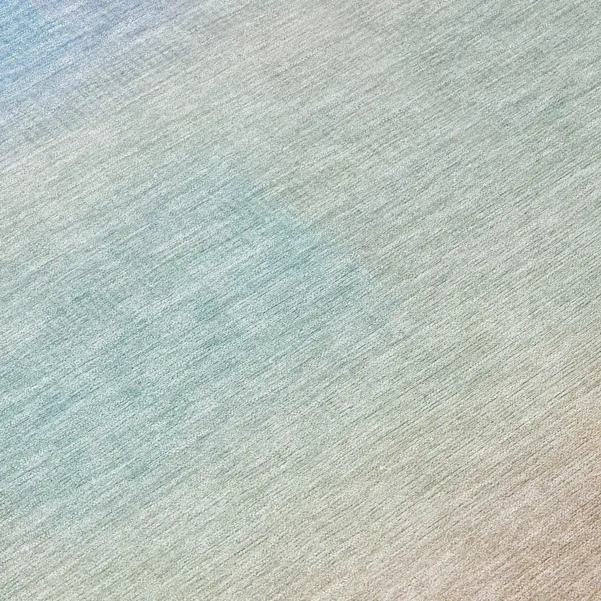 8' Sky Blue And Peach Round Abstract Washable Indoor Outdoor Area Rug Photo 9