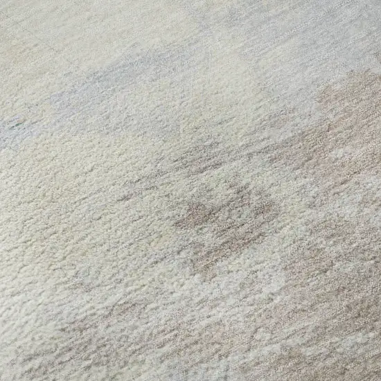 8' Sky Blue Lavender And Beige Abstract Washable Area Rug With UV Protection Photo 9