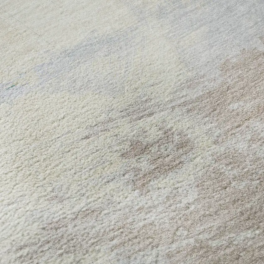 8' Sky Blue Lavender And Beige Abstract Washable Area Rug With UV Protection Photo 9