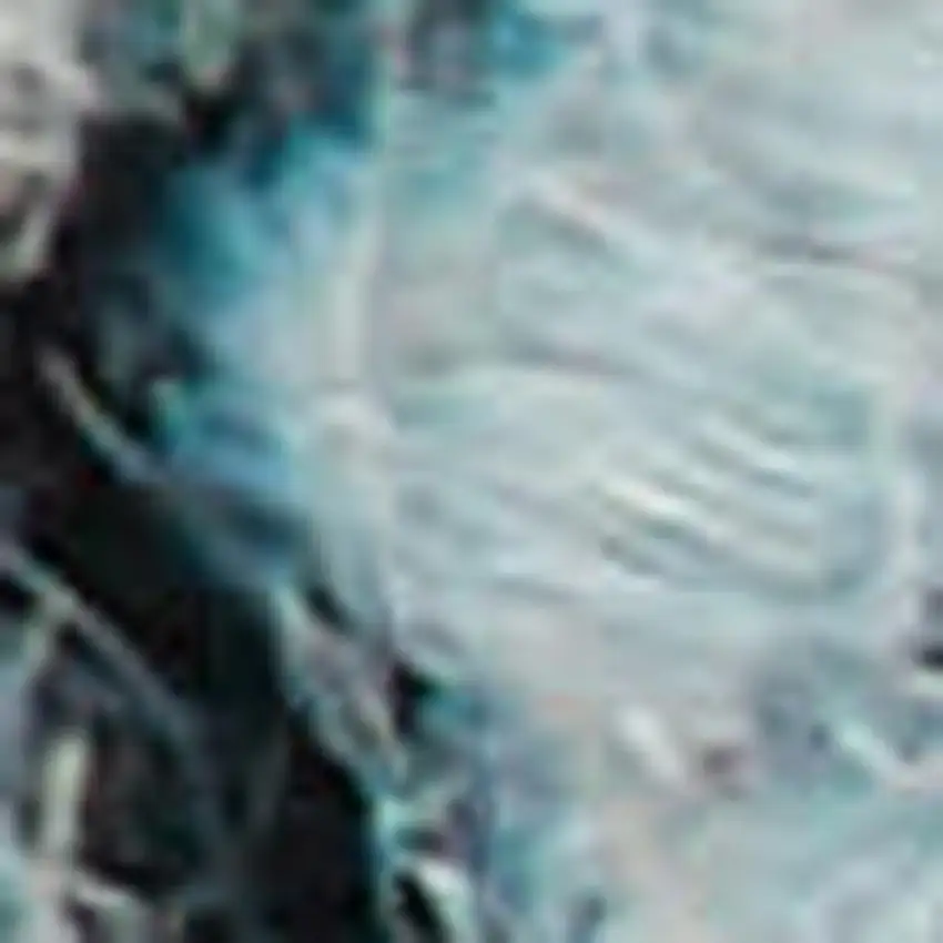 8' Sky Blue Wool Runner Rug Photo 2