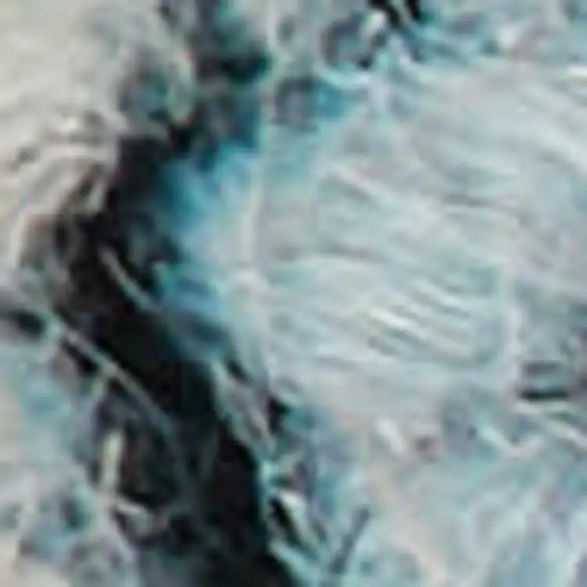 8' Sky Blue Wool Runner Rug Photo 3