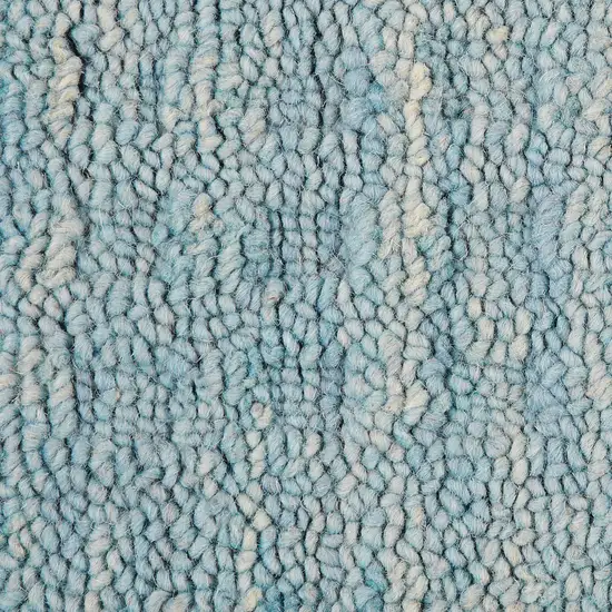 8' Sky Blue Wool Runner Rug Photo 4
