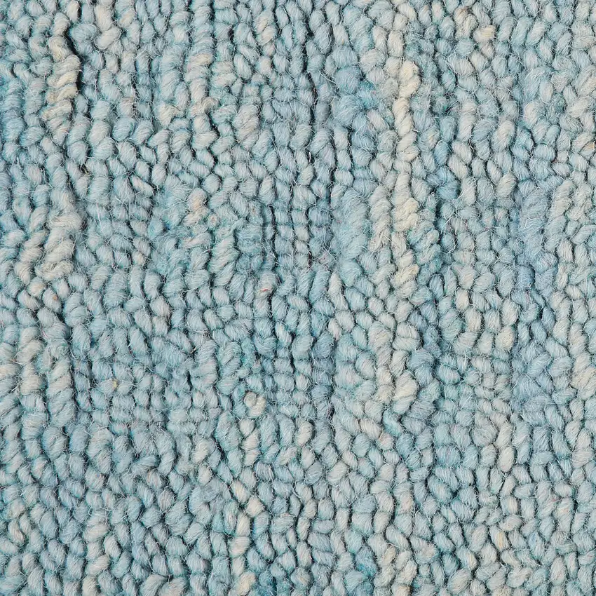 8' Sky Blue Wool Runner Rug Photo 4