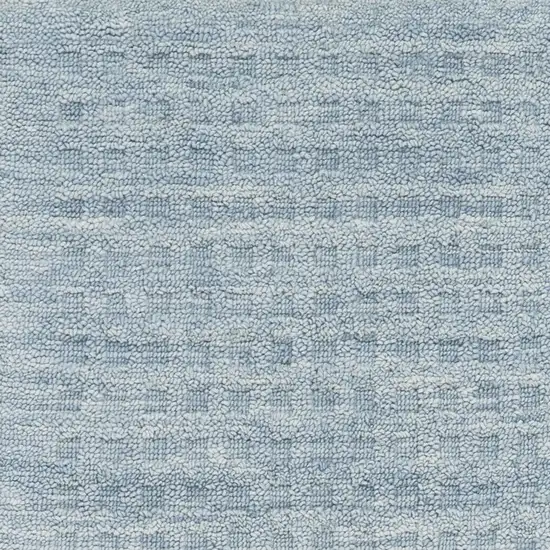 8' Sky Blue Wool Runner Rug Photo 8