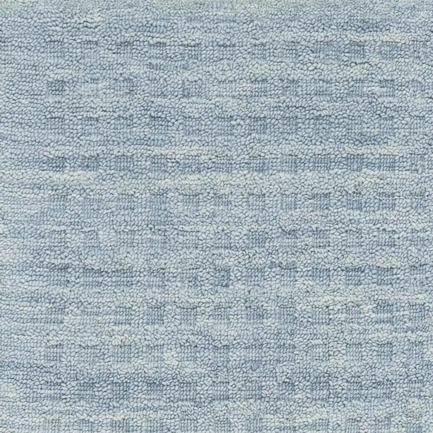 8' Sky Blue Wool Runner Rug Photo 8