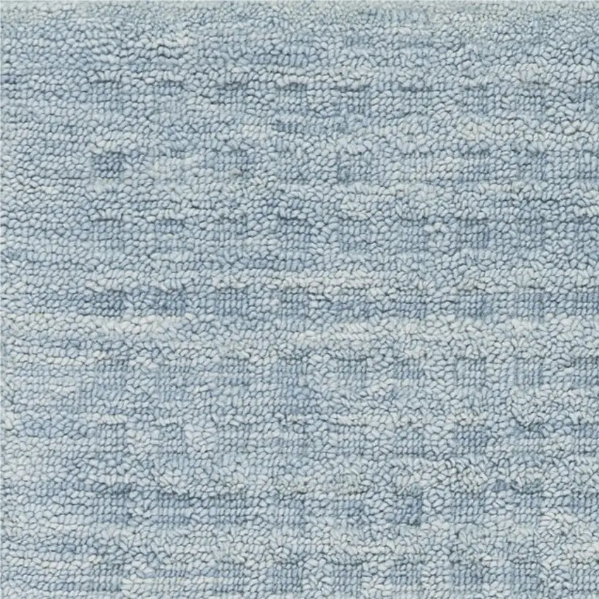 8' Sky Blue Wool Runner Rug Photo 7