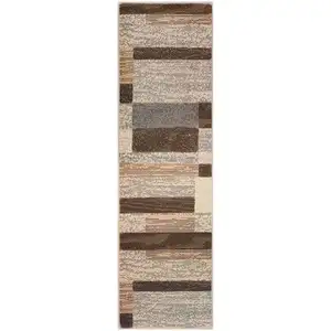 Photo of 10' Slate Patchwork Power Loom Stain Resistant Runner Rug