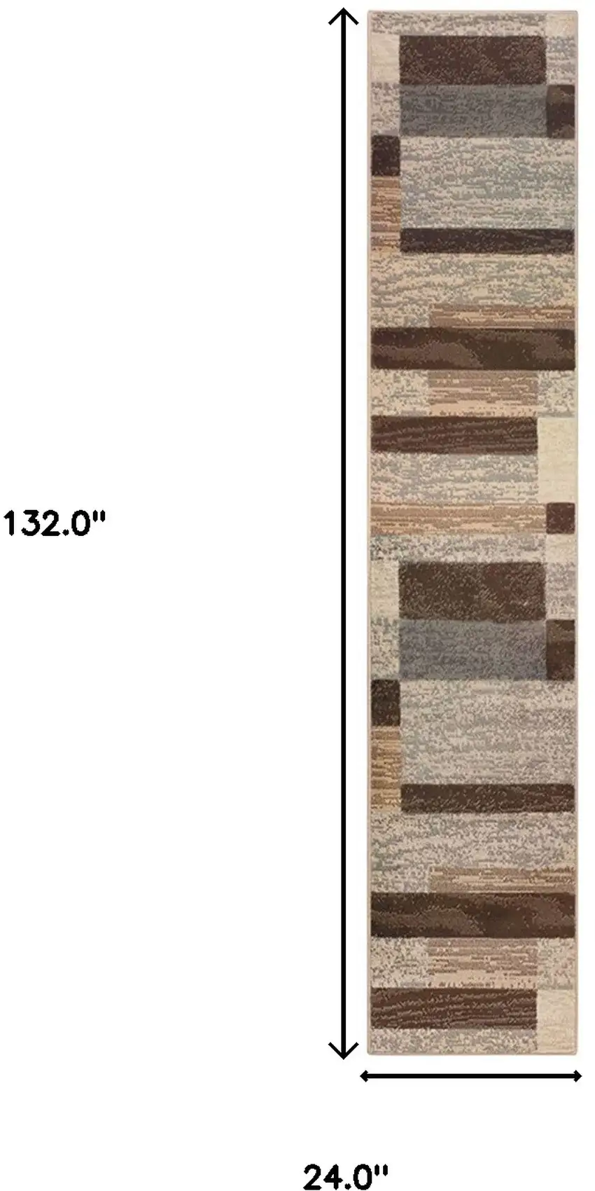 11' Slate Patchwork Power Loom Stain Resistant Runner Rug Photo 8
