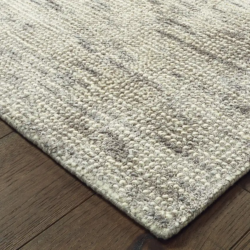 8' Stone And Gray Hand Tufted Runner Rug Photo 7