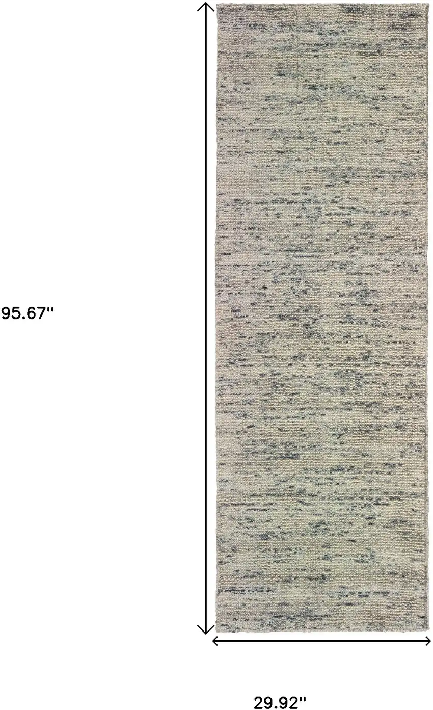 8' Stone And Gray Hand Tufted Runner Rug Photo 3