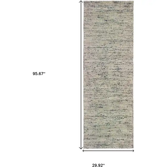 8' Stone And Gray Hand Tufted Runner Rug Photo 3