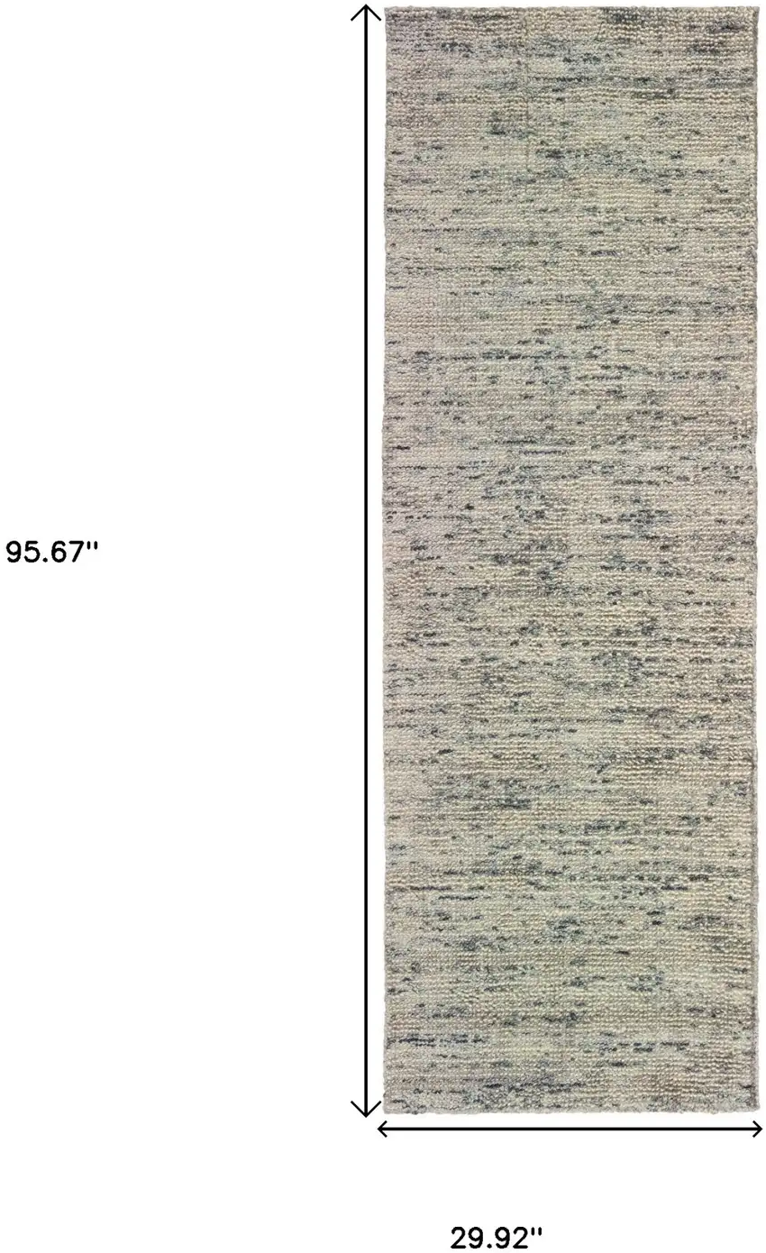 8' Stone And Gray Hand Tufted Runner Rug Photo 3