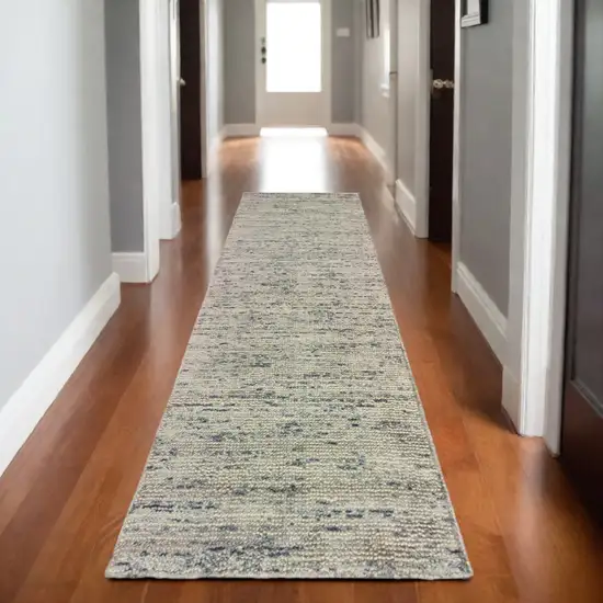 8' Stone And Gray Hand Tufted Runner Rug Photo 1
