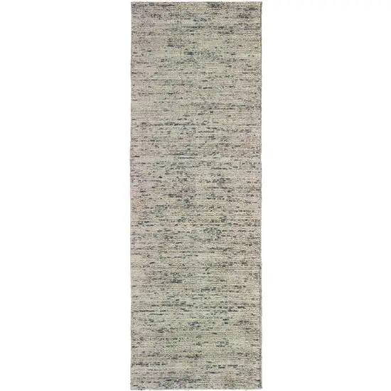 8' Stone And Gray Hand Tufted Runner Rug Photo 2