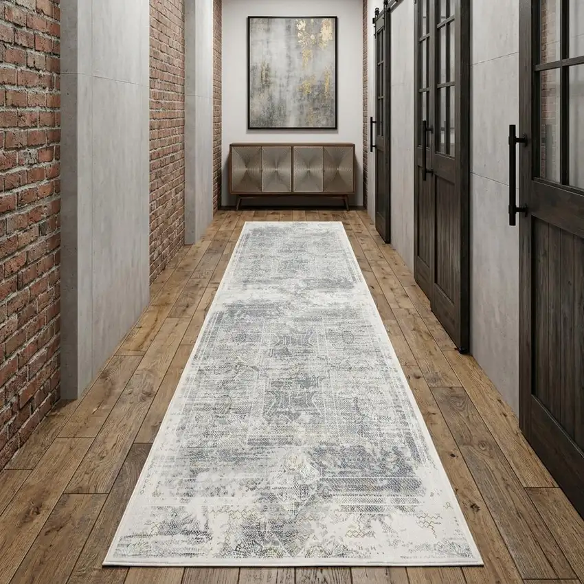 10' Stone Beige And Ivory Abstract Area Rug Photo 1