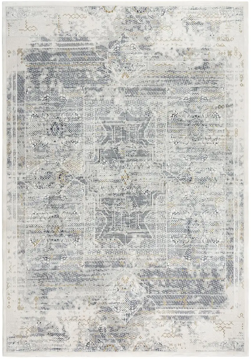10' Stone Beige And Ivory Abstract Area Rug Photo 2