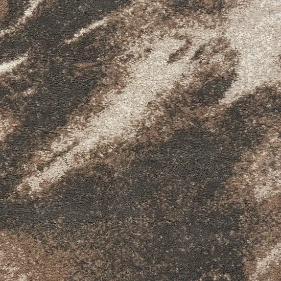 8' Tan Abstract Power Loom Runner Rug Photo 5