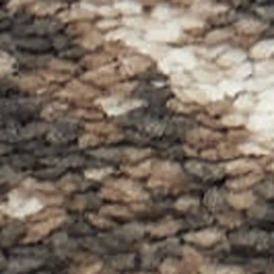 8' Tan Abstract Power Loom Runner Rug Photo 4