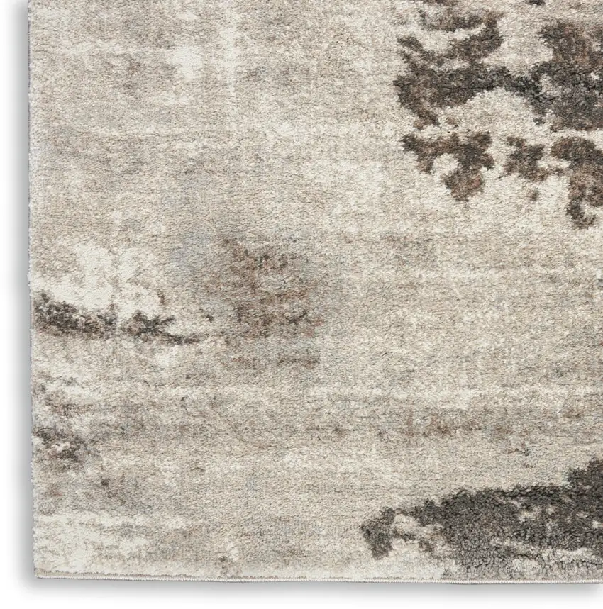 8' Tan Abstract Power Loom Runner Rug Photo 5