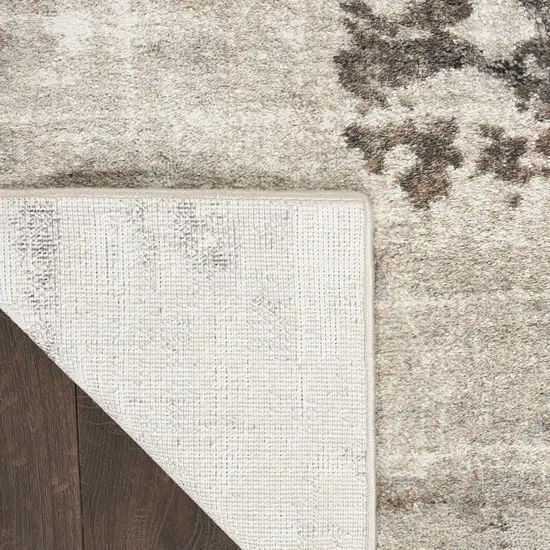 8' Tan Abstract Power Loom Runner Rug Photo 6