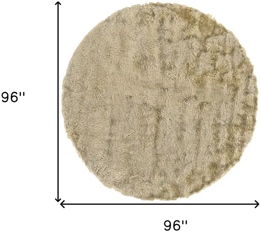 8' Tan And Taupe Round Shag Tufted Handmade Area Rug Photo 4