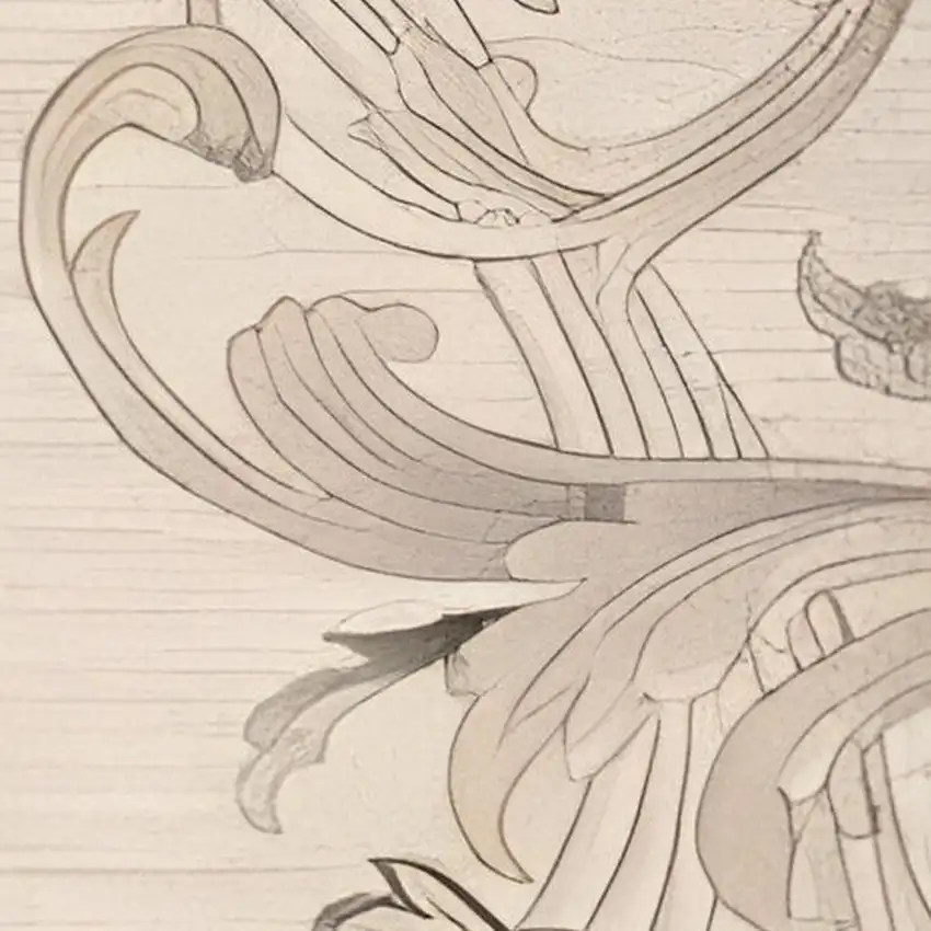 8' Tan Black and Ivory Damask Non Skid Runner Rug Photo 3