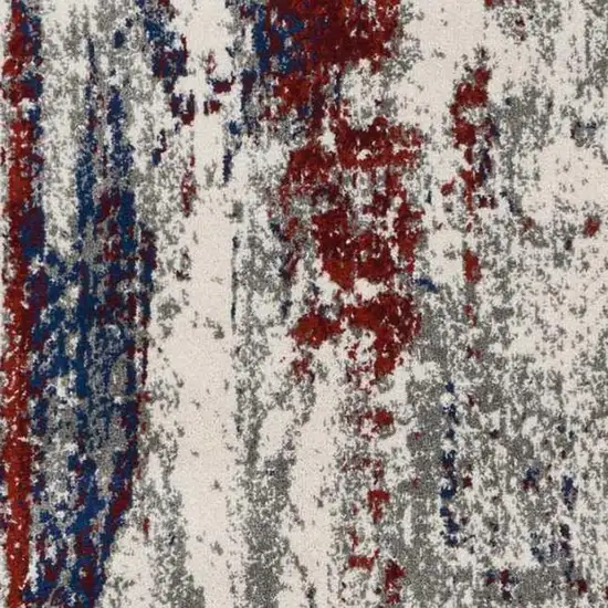 8' Tan Black and Ivory Floral Vines Non Skid Runner Rug Photo 6