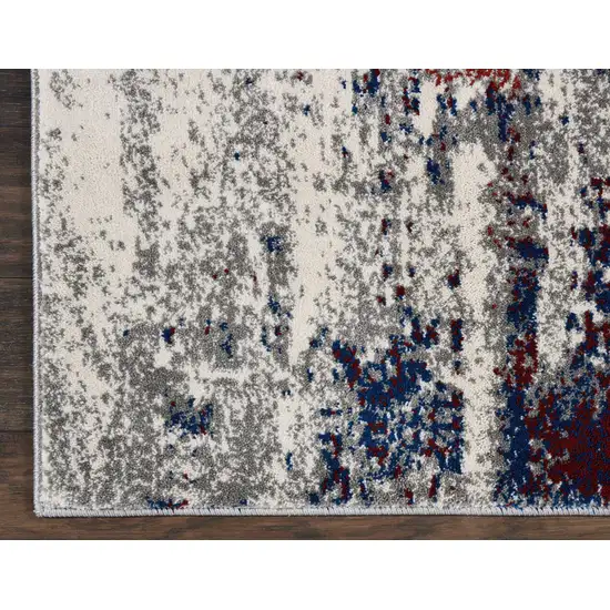 8' Tan Black and Ivory Floral Vines Non Skid Runner Rug Photo 9