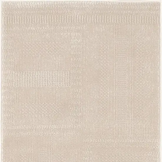 6' Tan Geometric Power Loom Runner Rug Photo 4