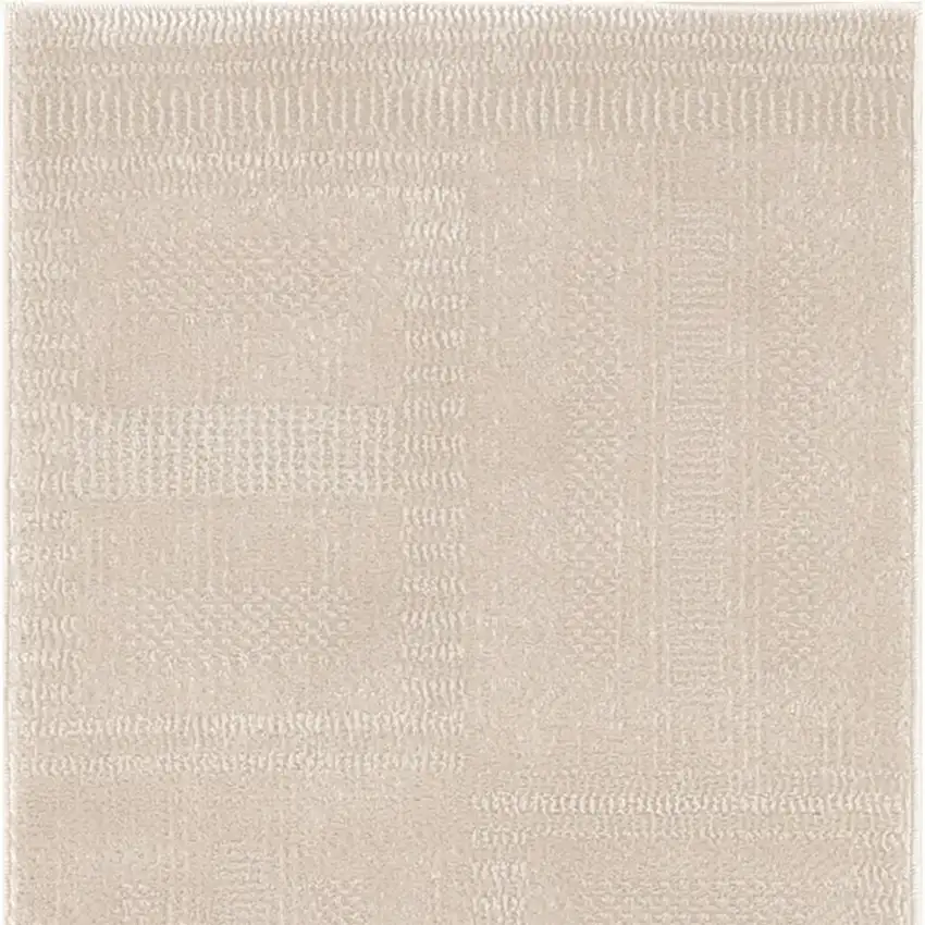 6' Tan Geometric Power Loom Runner Rug Photo 4