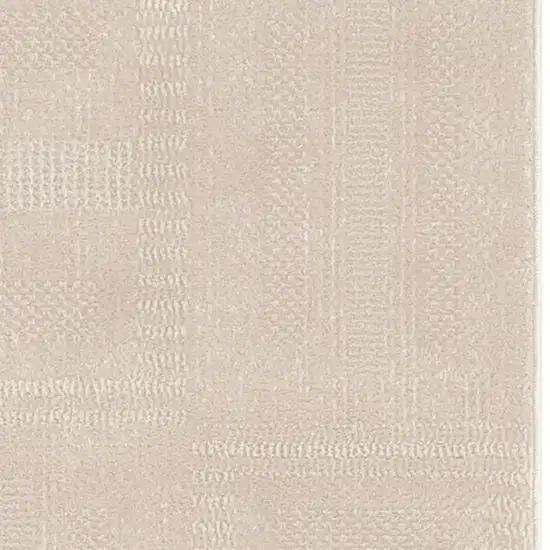 6' Tan Geometric Power Loom Runner Rug Photo 3