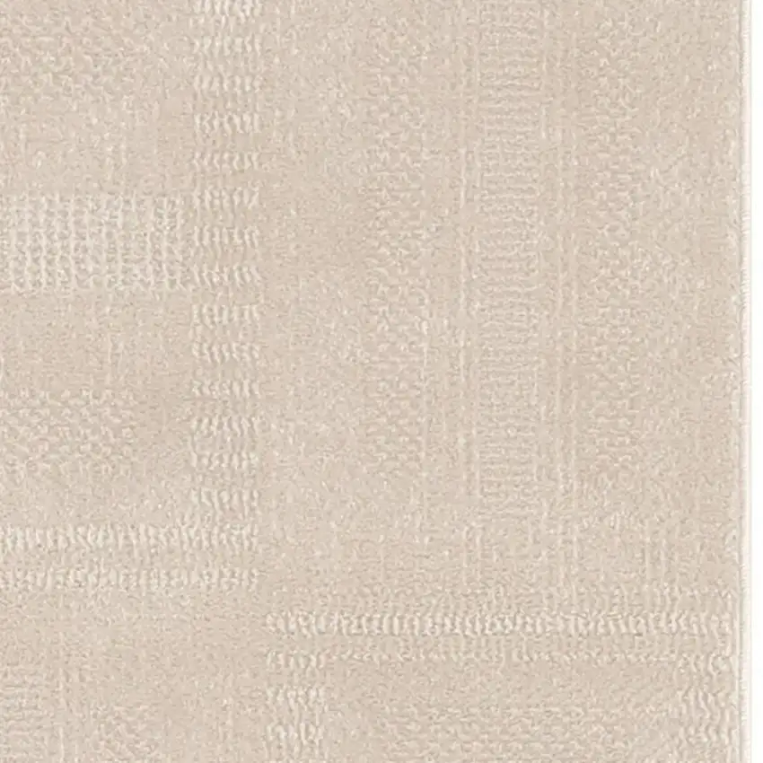 6' Tan Geometric Power Loom Runner Rug Photo 3