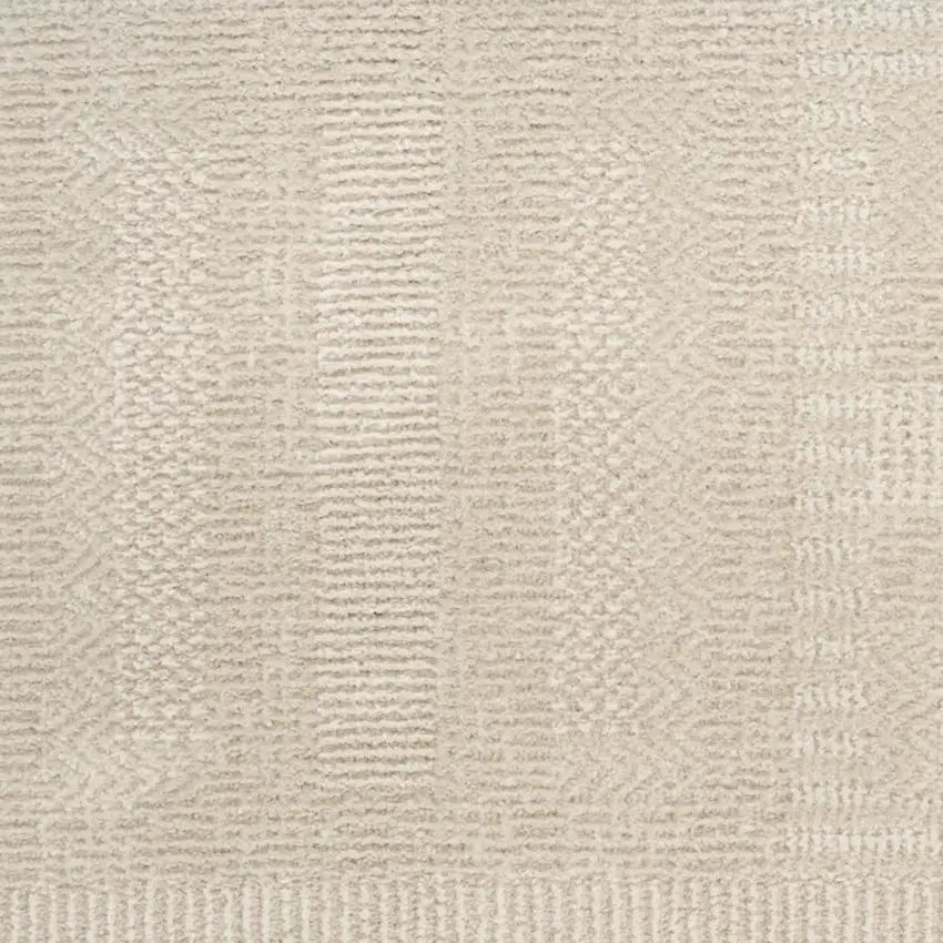 6' Tan Geometric Power Loom Runner Rug Photo 6