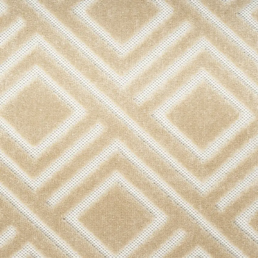 6' Tan Geometric Runner Rug Photo 6