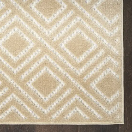 6' Tan Geometric Runner Rug Photo 8