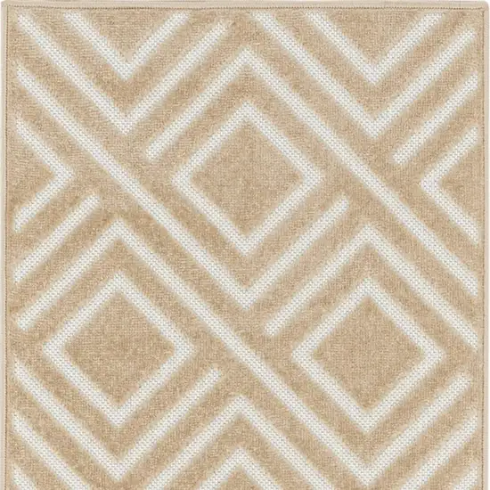 6' Tan Geometric Runner Rug Photo 4