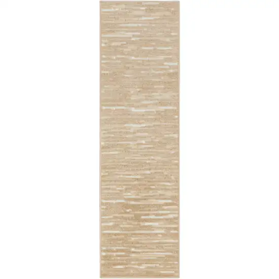 6' Tan Geometric Runner Rug Photo 2