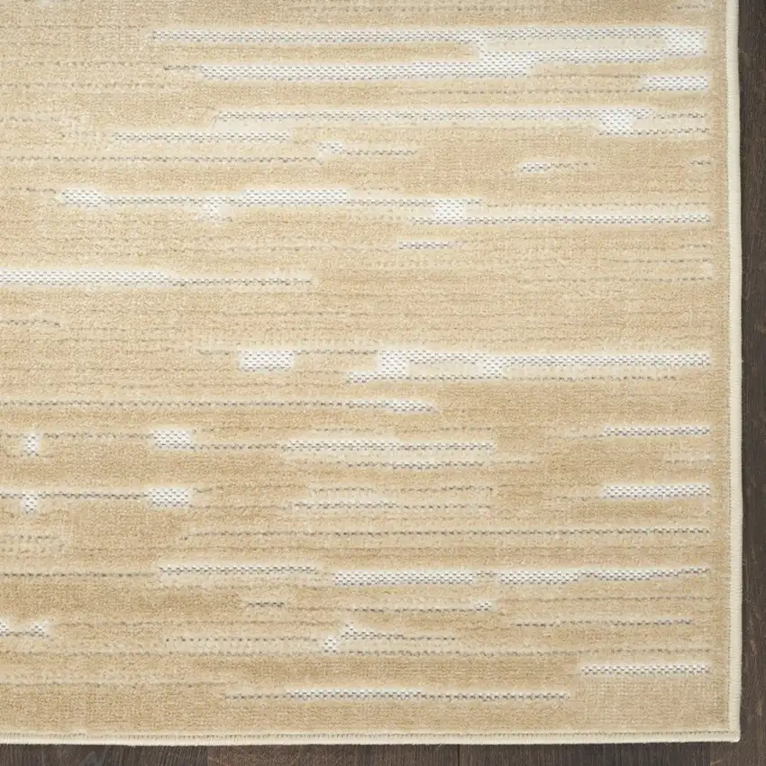 6' Tan Geometric Runner Rug Photo 7