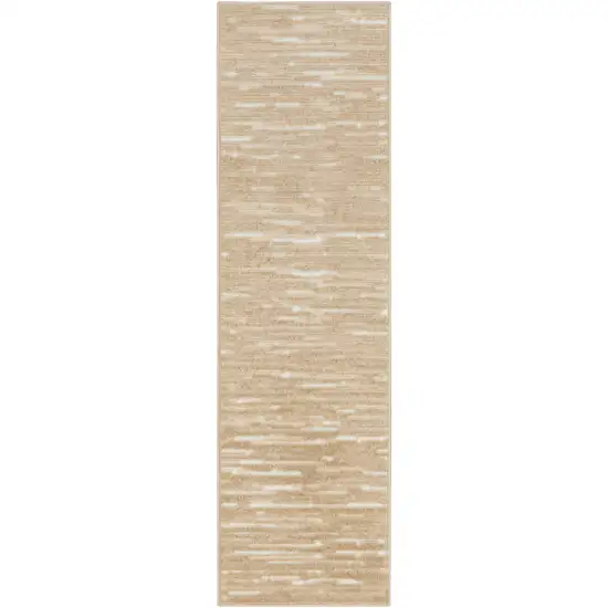 6' Tan Geometric Runner Rug Photo 4