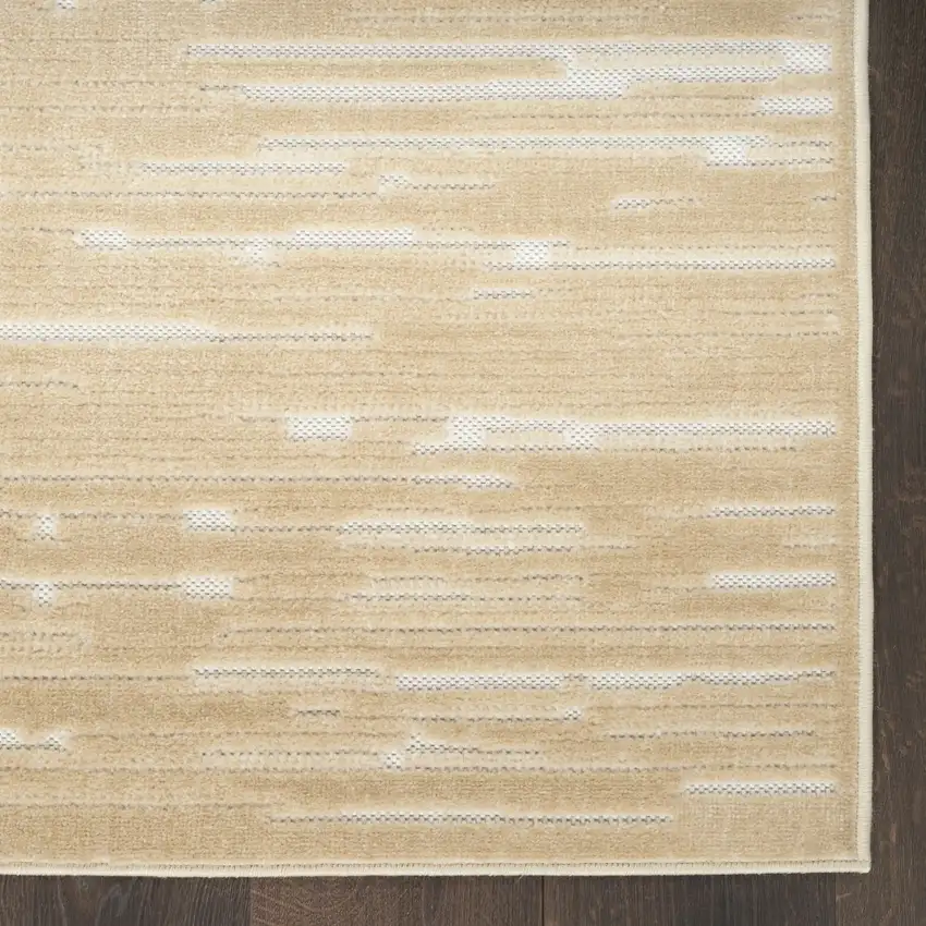 6' Tan Geometric Runner Rug Photo 8
