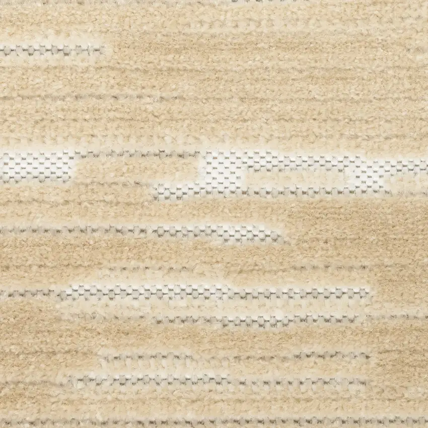 6' Tan Geometric Runner Rug Photo 9