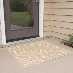 Photo of 6' Tan Geometric Runner Rug