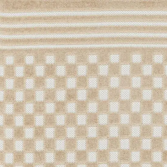 6' Tan Geometric Runner Rug Photo 3