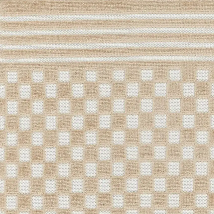 6' Tan Geometric Runner Rug Photo 3