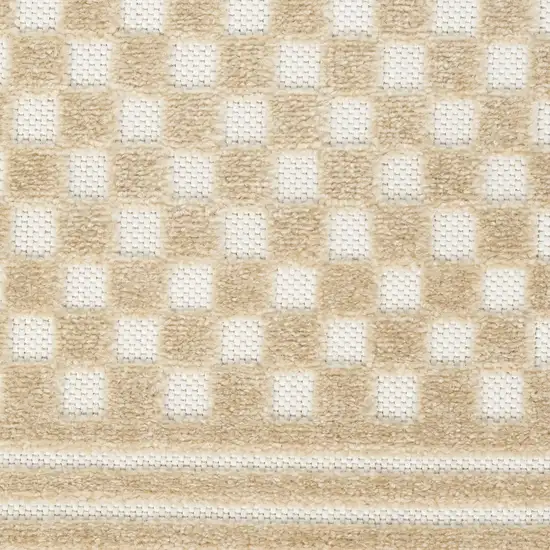 6' Tan Geometric Runner Rug Photo 6
