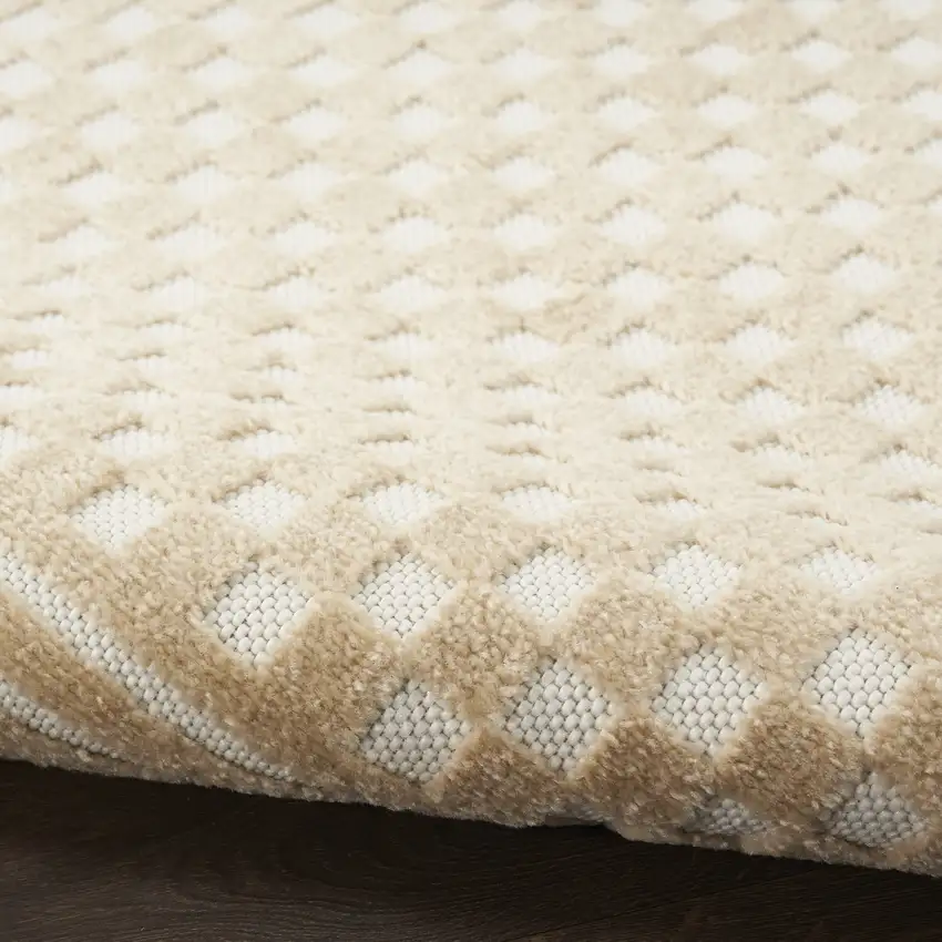 6' Tan Geometric Runner Rug Photo 5
