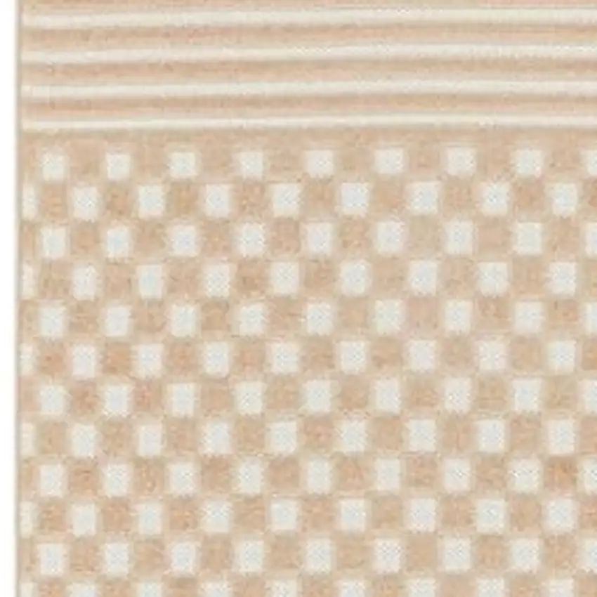 6' Tan Geometric Runner Rug Photo 7